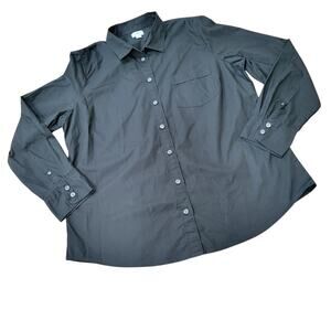 J. Crew Cotton Poplin Button Up Shirt Signature Fit Button Cuff Size XL